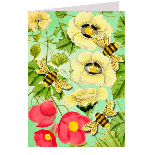 Bees and Blossoms Botanical Pop-Up Card ~ England